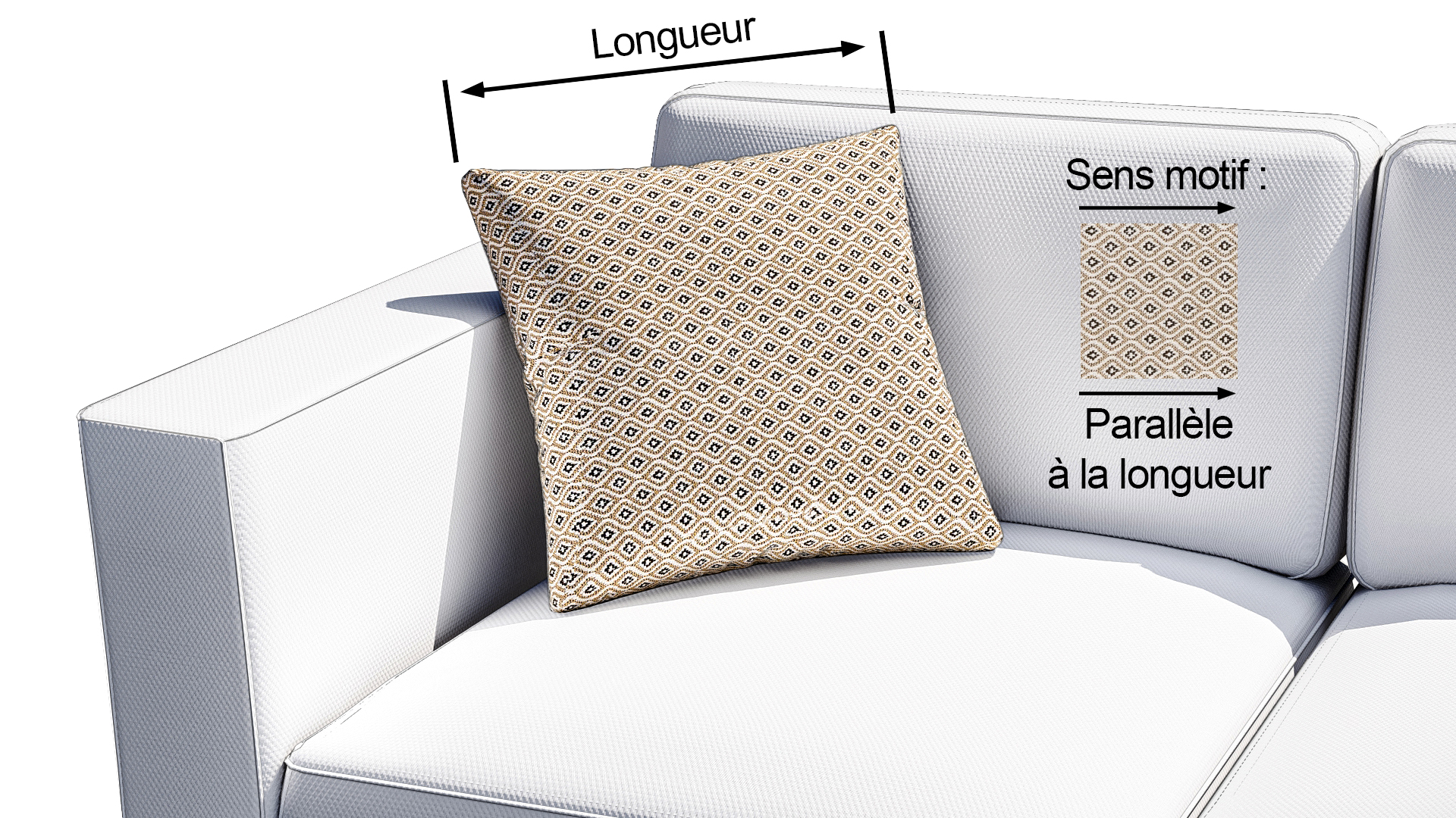 Motif parallèle pour coussin déco sur mesure